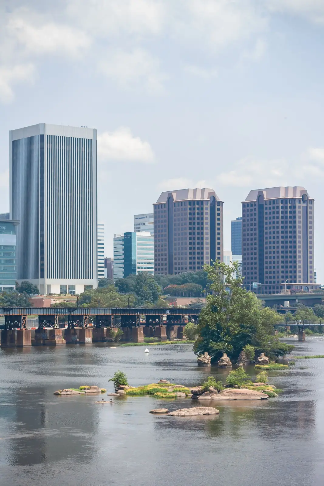 Richmond skyline seen across the James River
