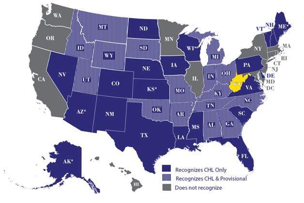 Concealed Carry Permit Reciprocity Maps